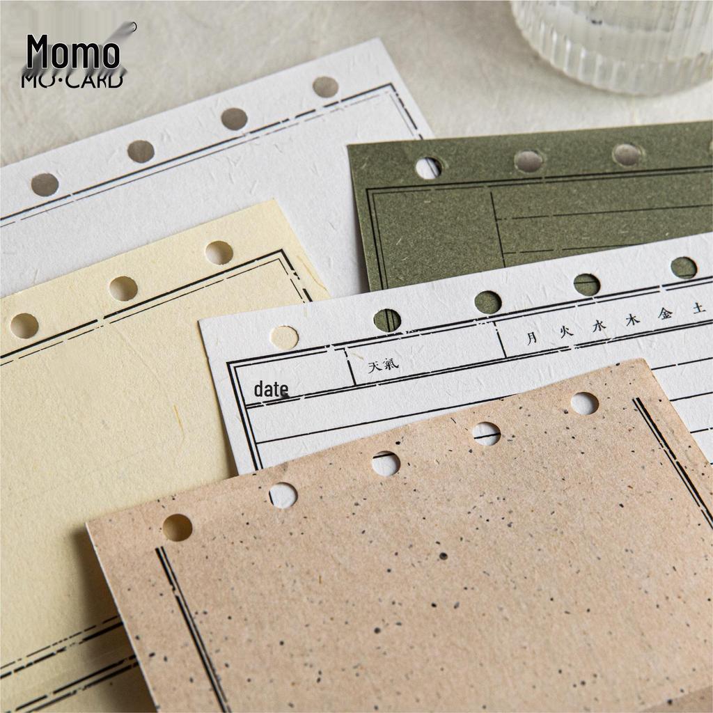 Momo Retro Foldable Sticky Notes Set - Mixed Material, 6 Sheets, Life Archive Series