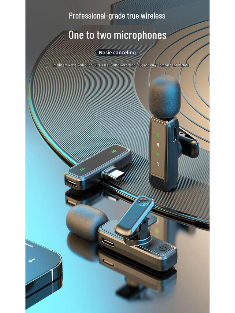 New J81 Lavalier Microphone: Smart Noise Reduction, Wireless J82 Three-in-One Mic