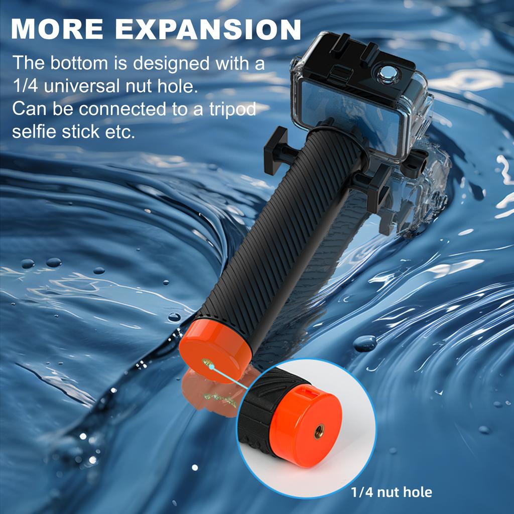 FLW006 Cold Shoe Interface Floating Hand Grip Diving Buoyancy Stick for Gopro/DJI Action/Insta360 Sport Camera