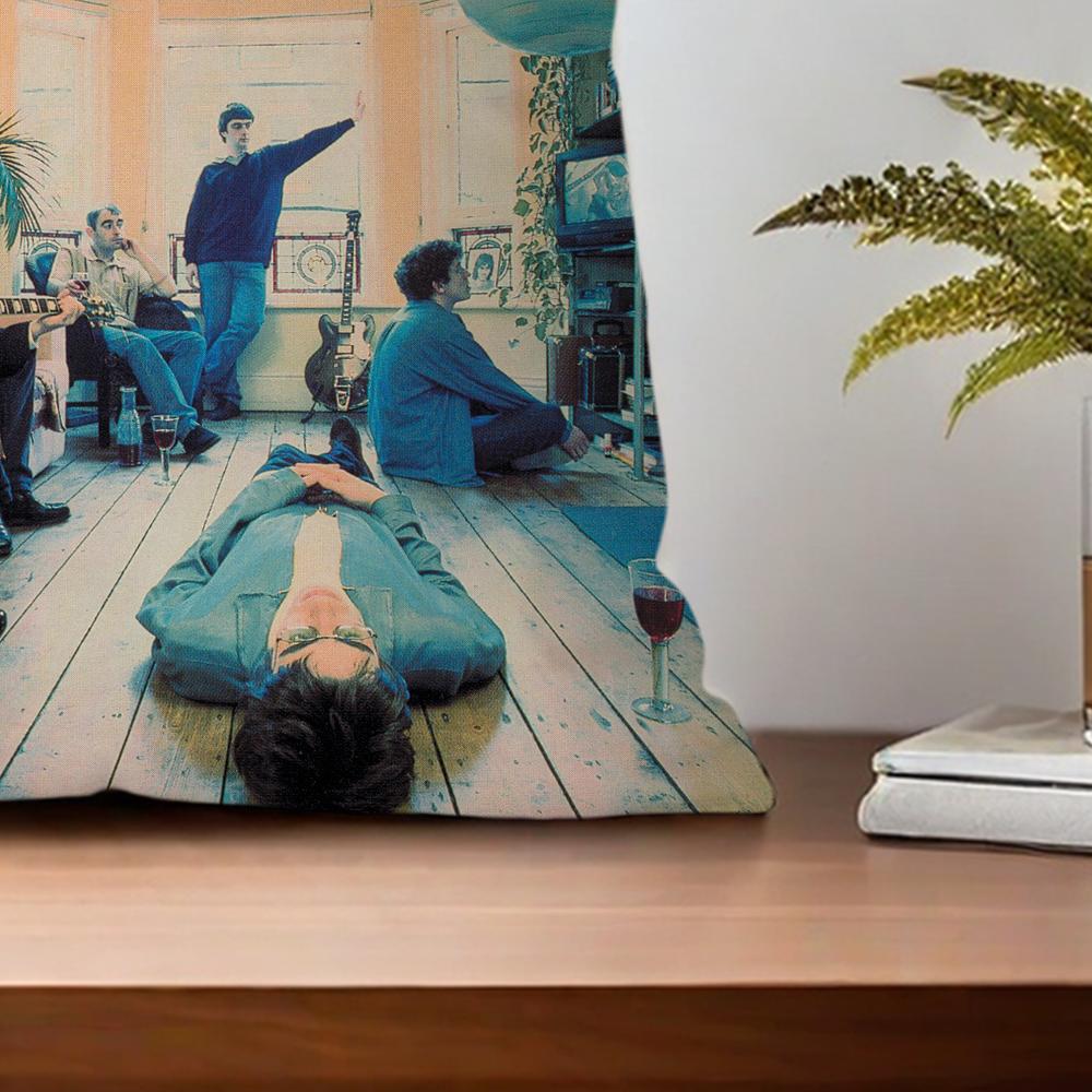 Band O-Oasis Definitely Maybe cushion cover Pillow Sofa Printing Decoration Room Home Office Coffee Shop Car Nordic Simplicity
