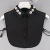 Pearl Detachable Collar Women Crystal Diamond Chiffon Shirt False Fake Collar Women Removable Peto Mujer Chemisier Faux Cols Tie