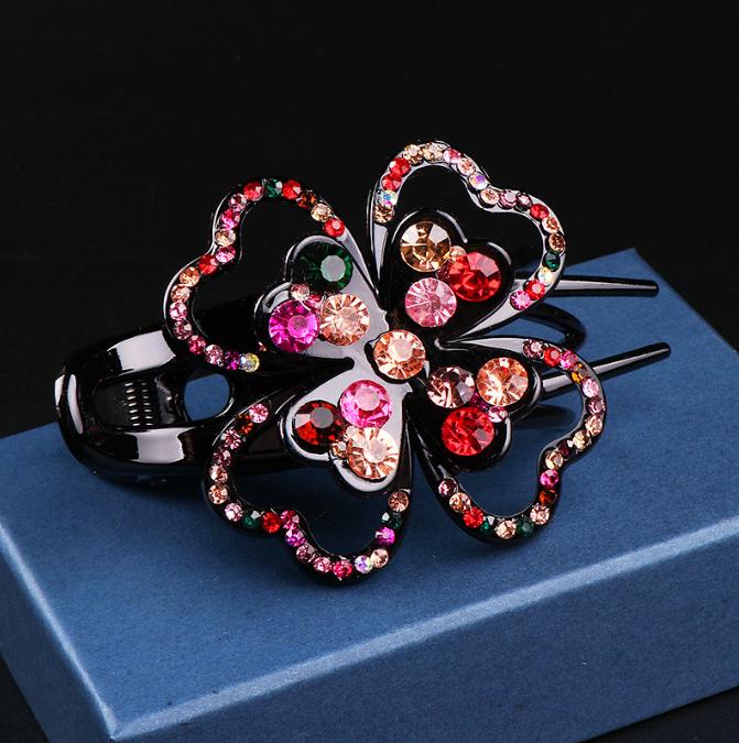 Women s Large Alligator Flowers Hair Clips Crystal Rhinestone Butterfly Hair Claw Clamp Hairpin
