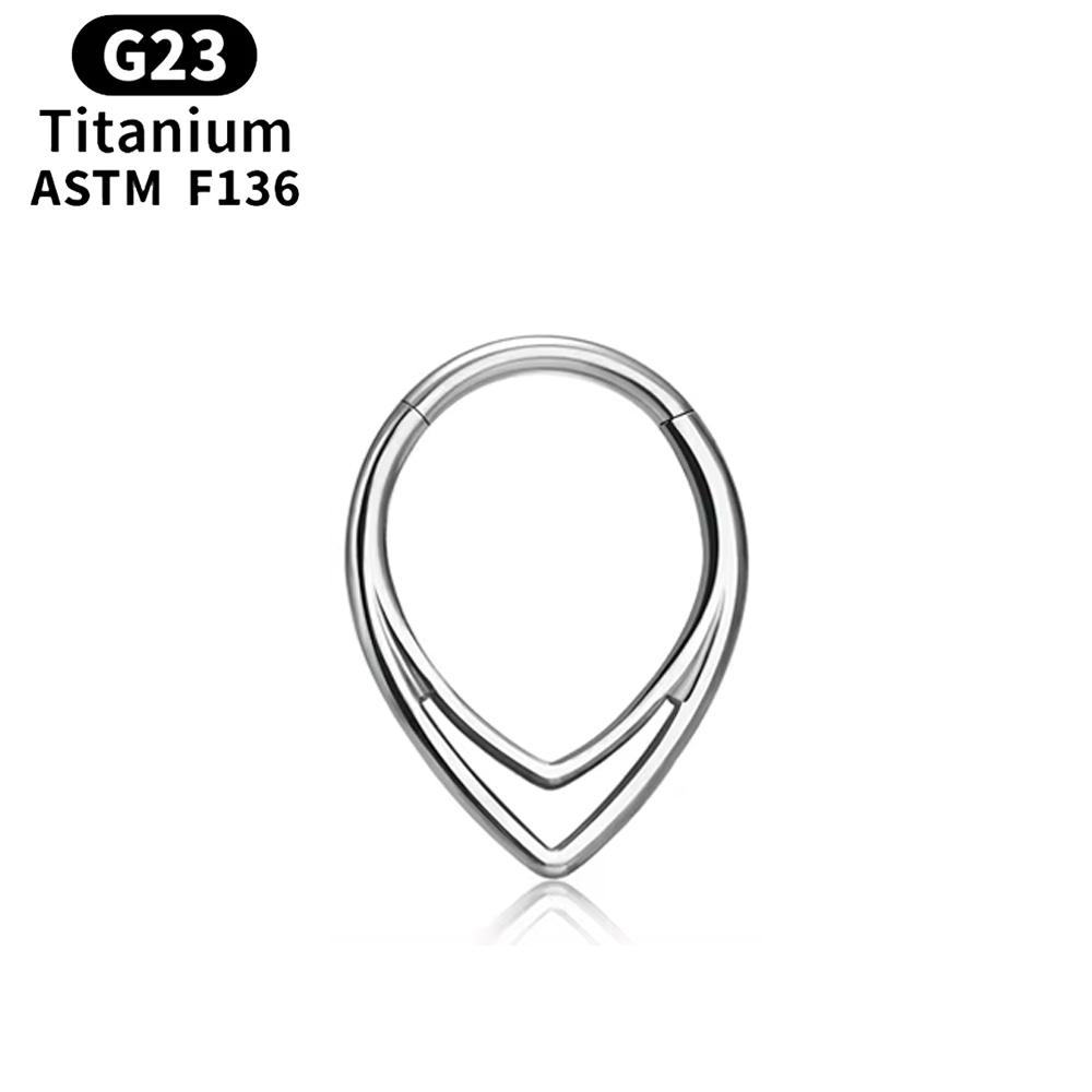 ASTM F136 Titanium Anodizing 16G Septum Hoop Ring Hinged Segment Nose Clicker Tragus Helix Daith Earring Piercing Zircon