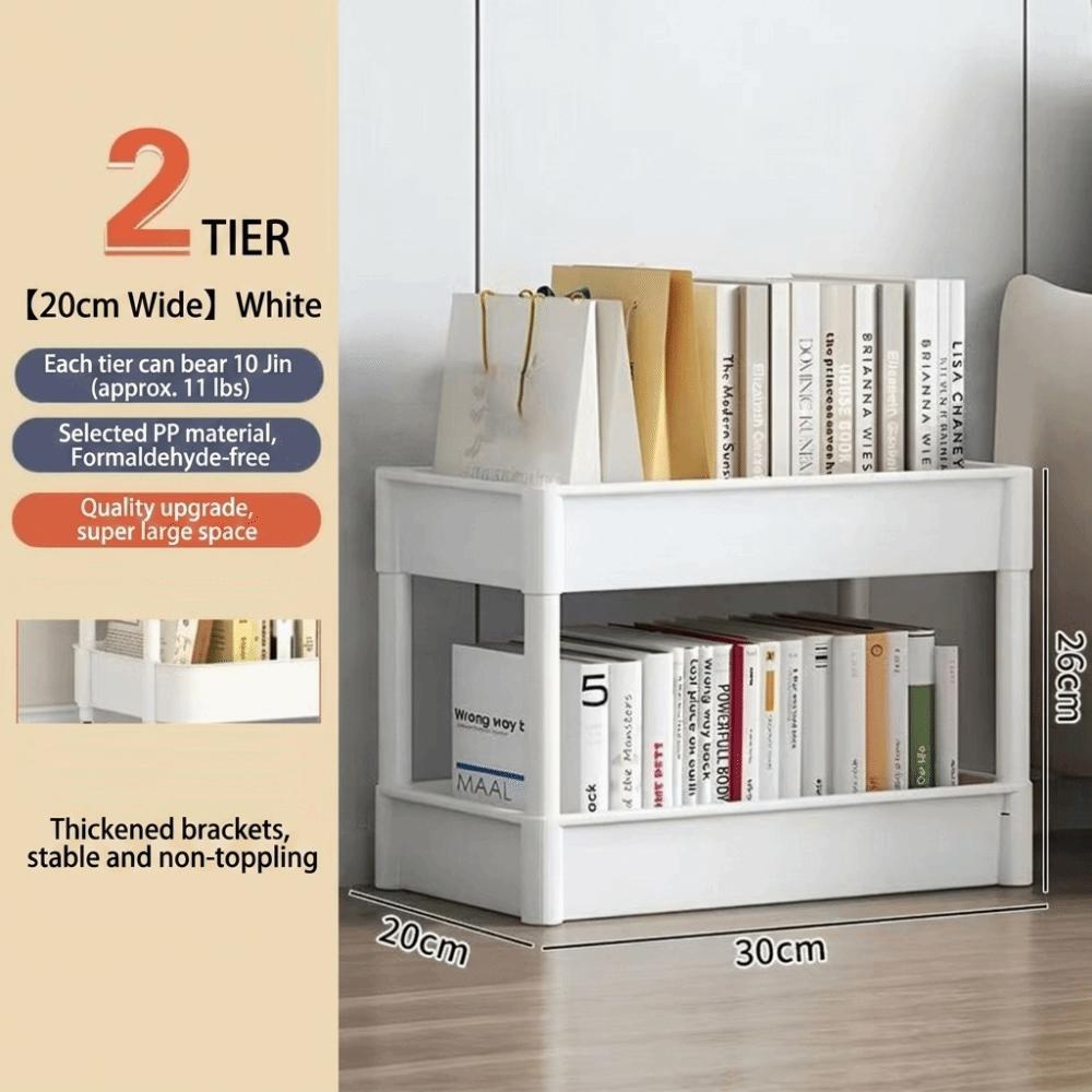 Wiht Wheels Storage Rack Space Efficient Mobile Storage Rack Double Layers Handcart Kitchen