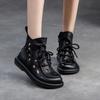 Fashion High Quality 3CM New Design Women Summer Breathable Shoes Hollow Out Cool Boots Literary Style Genuine Leather Flat Ankle Boots