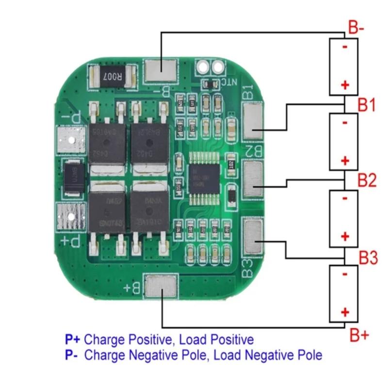4S 14.8V 18650 Lithium batteries Protections Board Featuring Overcharge Overdischarge Short Circuit Overcurrent Protections