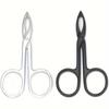 1pc Tweezers Scissors Straight Handle Pointed Eyebrow Tweezer for Facial Hair and Eyebrow Grooming