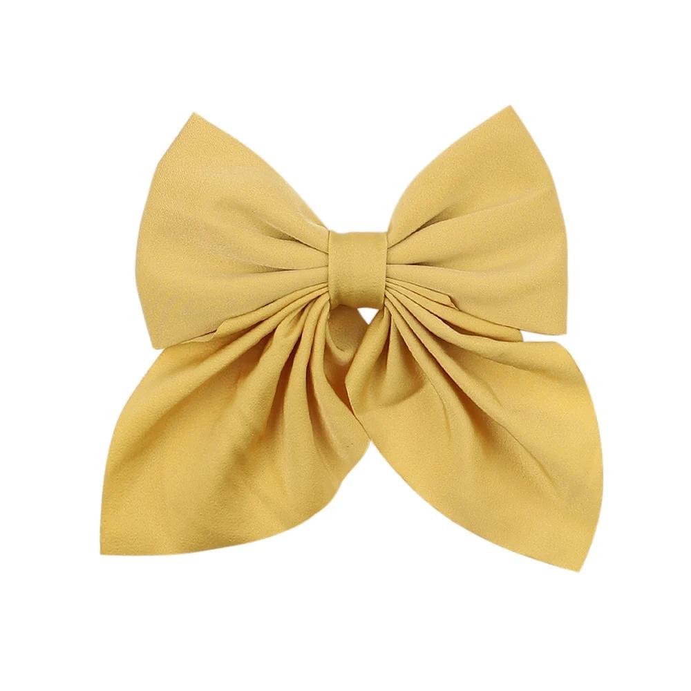 5Piece Mixed Color Ribbon Bow Girls Hair Clips Elegant Solid Color Bow Hair Accessories Hair Clips for Girls Headwear
