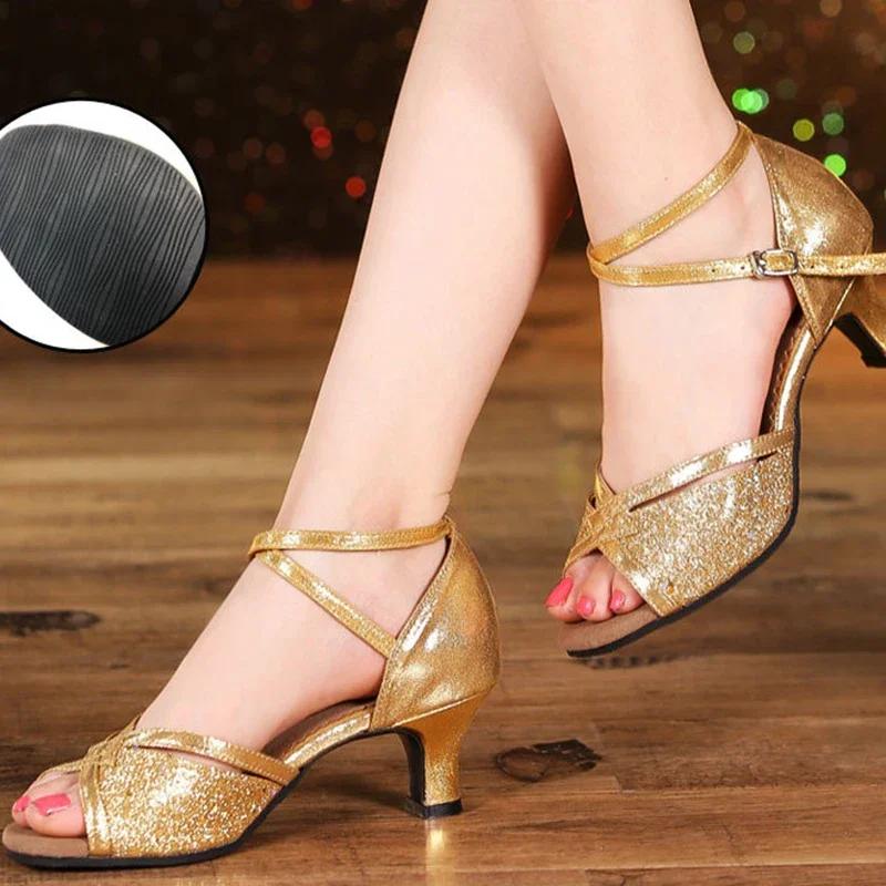 High Heel Ladies' Dancing Shoes for Latin Tango Ballroom Salsa Dance with Soft Sole