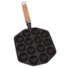 Takoyaki Pan, 14 Hole Cast Iron Grill Pan with Excellent Heat Conductivity, for Kitchen Japanese Food Cooking