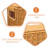 Cajas de Almacenamiento con Tapa Estrecha y Alta Cestas Tejidas Revistero Plástico Hogar Cocina Juguete Verdura Picnic Contenedores con Asas