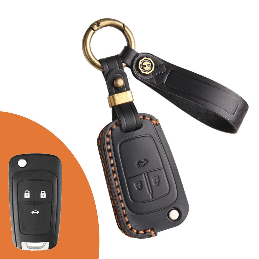 Car key cover is suitable for Buick folding key cover, Chevrolet car key bag, handmade leather.