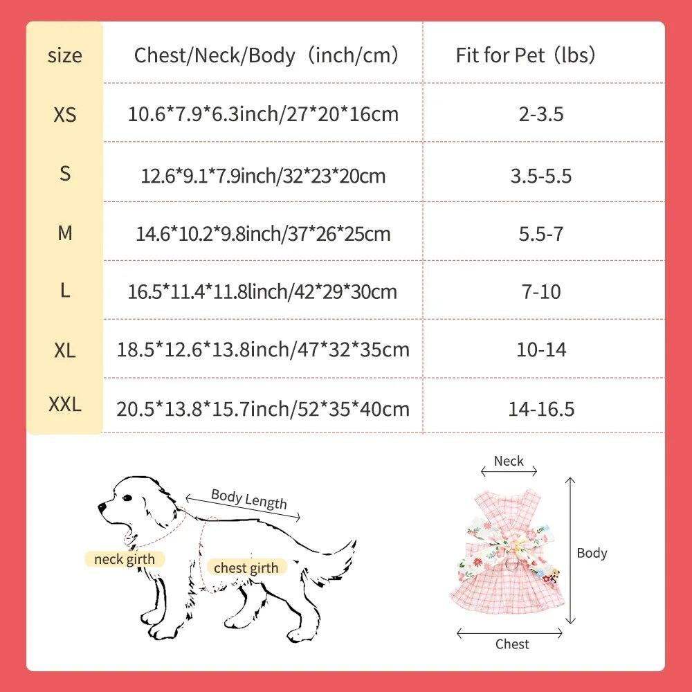 Summer Dog Harness Dresses with Leash Set Pet Dogs Clothes Bow Tie Bust Back Dress Puppy Clothing Cute Fashion Outfit Pet Item