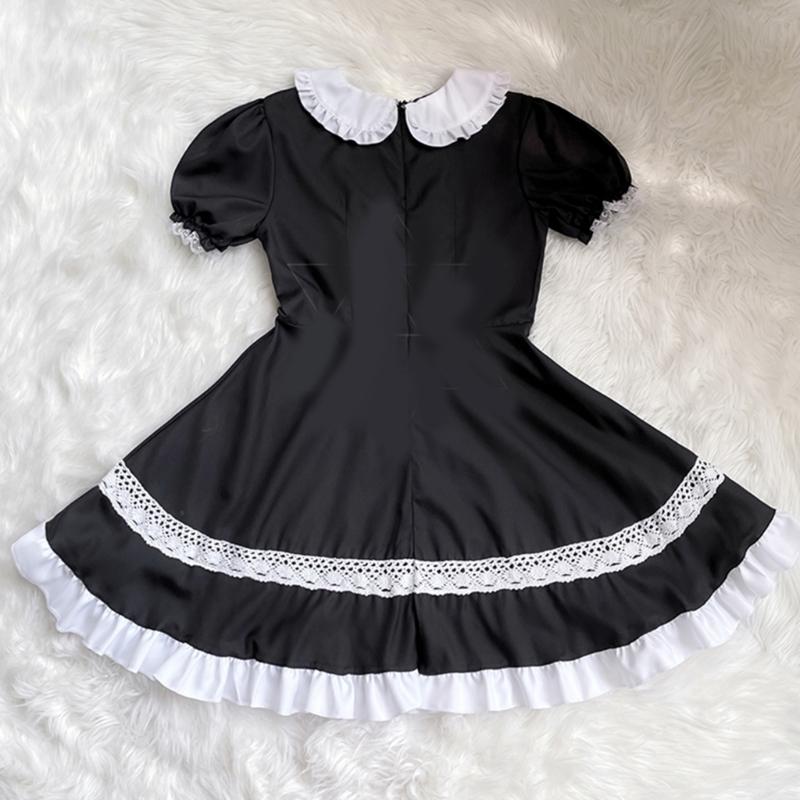 Sweet Maid Outfit Women Anime Maid Costume Fancy Dress Cosplays Costume Maid Dress with Sock Headwear Apron Bustel