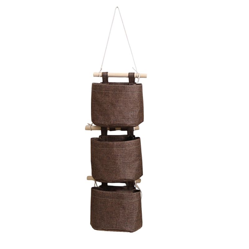 

AEE2-Closet Detachable Free Combination Foldable Washable Hanging Storage Bag For Room Bathroom коричневый