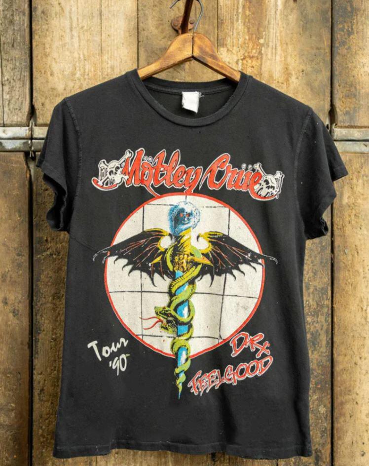 

Motley Crue Tour 90 Black Short Sleeve Cotton S-5XL Reprint VM9069 Unisex T-Shirt XXL