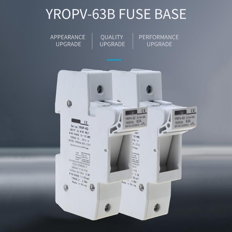 1000VDC Solar Fuse Holder 14x51mm PV DC Midget-Fuse Base for Photovoltaic System