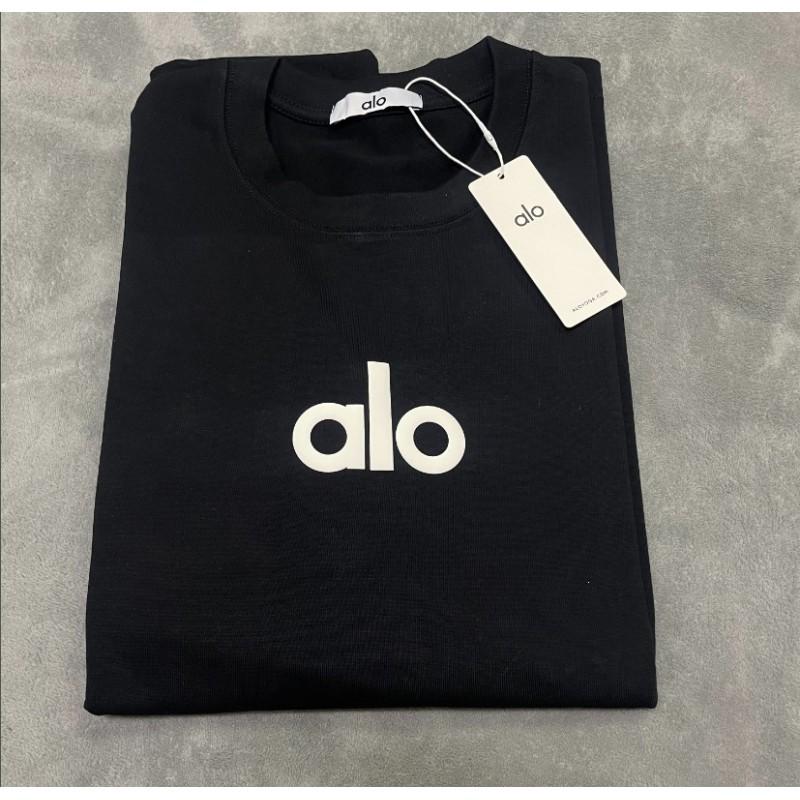 ALO Baumwolle Lockere Passform Unisex Rundhals T-Shirt Streetwear Lässiges Oberteil