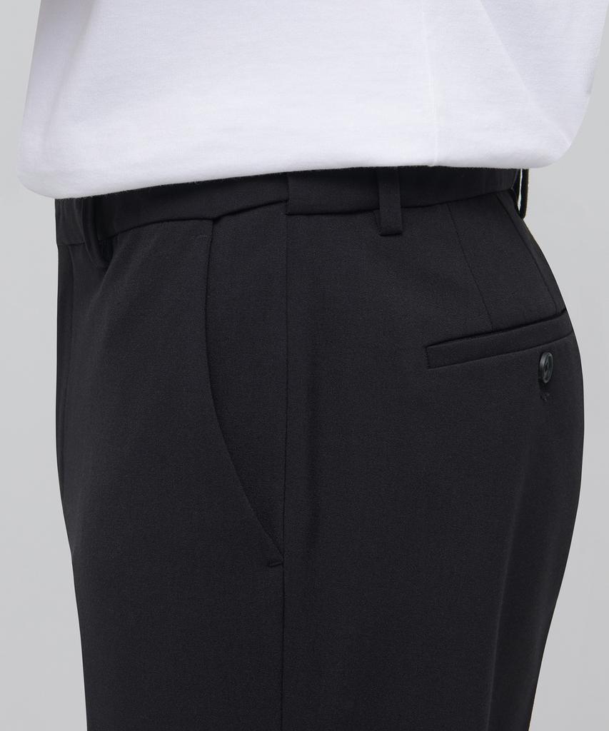 MUSINSA STANDARD Lightweight Semi-Wide Hidden Banding Slacks [Dark Gray]