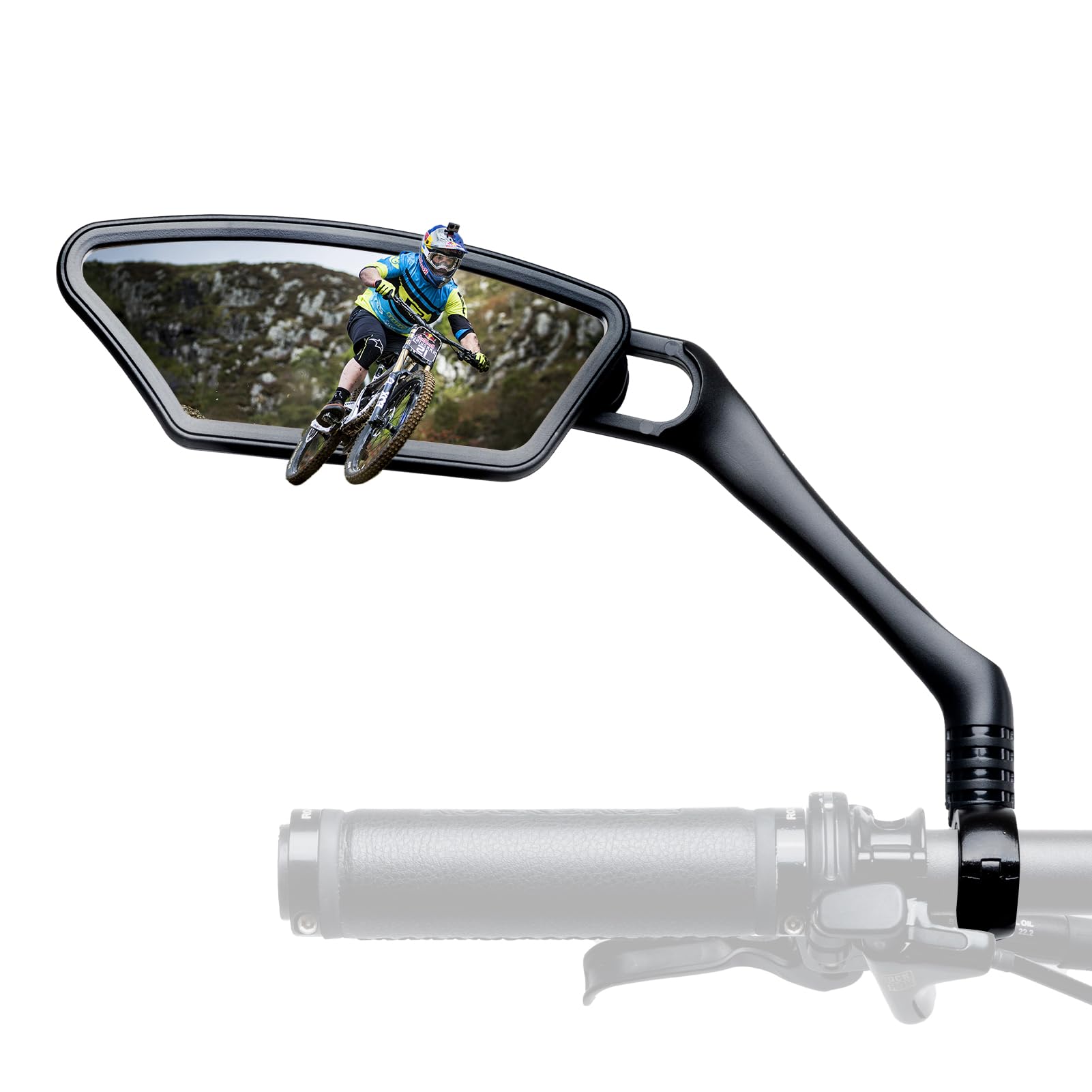 

ROCKBROS Bicycle Compatible with HD Field of Wide Angle Easy Bar End Side Mirror for Road Bikes and Cross Bikes Mirror, 21-26mm Bikes, View,