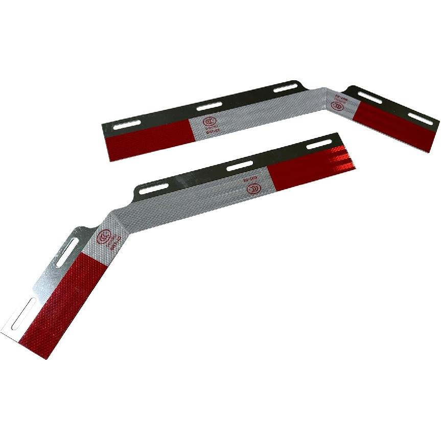 

Наклонные Алюминиевые Кронштейны Отражателей для Брызговиков, 2 ШТ. Светоотражающие Пластины для Прицепов и Полуприцепов, Безопасность и Видимость DOT