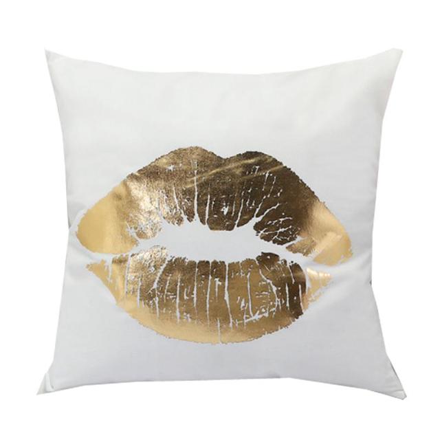 Golden Love Leaves Bronzing Cushion Decorative Pillow Black And White Velvet Pillowcase Home Decor Sofa Throw Pillows 17*17Inch