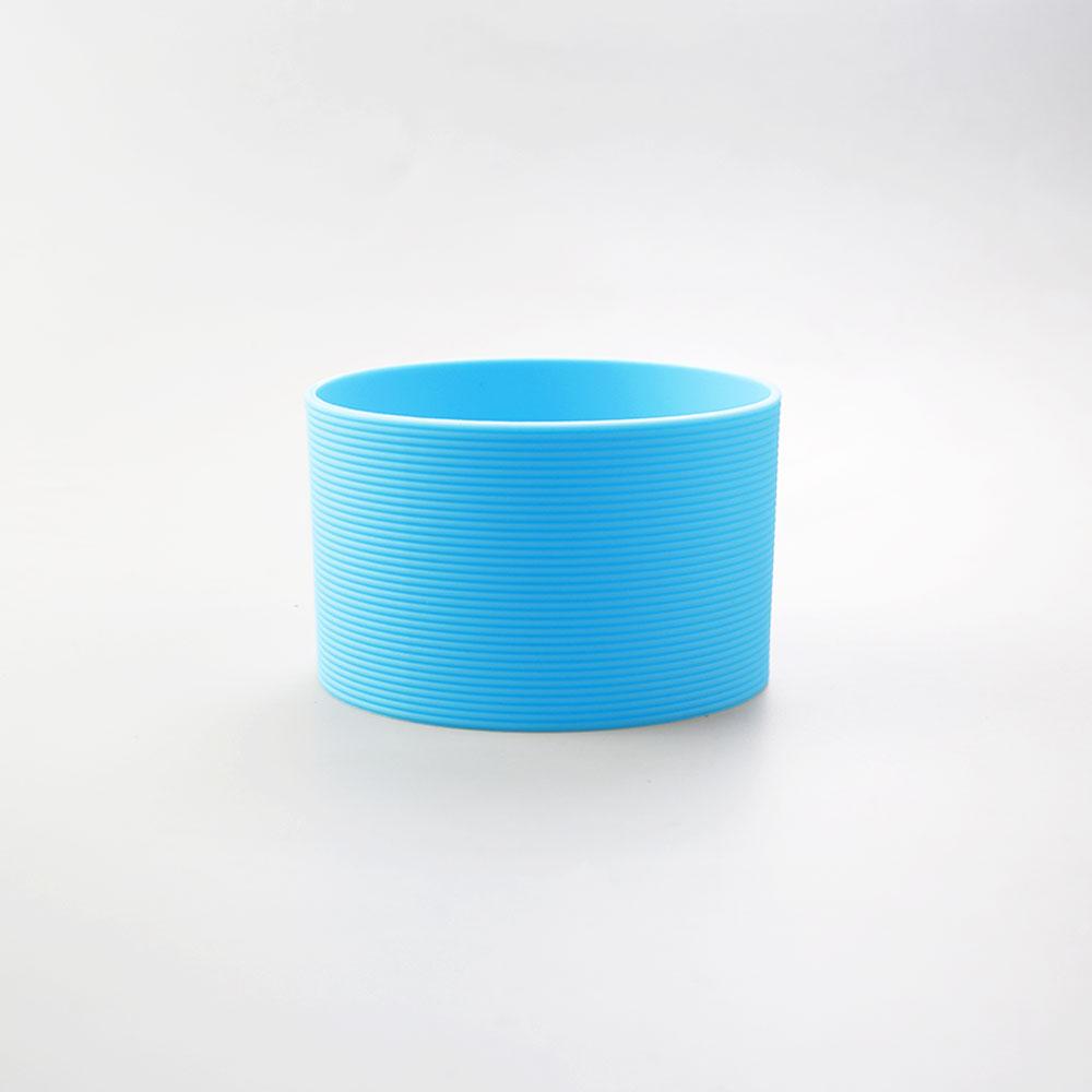 16 Colores 7.5CM Silicona Vidrio Taza Antideslizante Funda para Taza Aislamiento Antideslizante Cubierta Protectora 75MM Tapa de Taza con Raya Horizontal