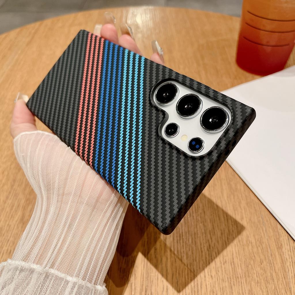 Carbon Fiber Texture Magnetic For Magsafe Case For Samsung S25 S24 S23 S22 Ultra Note 20 10 Plus Matte Ultra-Thin Hard PC Cover