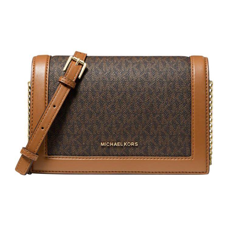 

Michael Kors Mk Jet Set 22 Logo Classic Monogram Print Snap Closure Canvas Crossbody Bag Large Women crossbody bag Brown 32S2GJ6C7B Basic Set (Bag+Dust Bag)