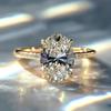 Elegant Women Ring for Wedding Engagement Luxury Inlaid Bright Gold CZ Lady Party Accessories Delicate Lady Jewelry Gift