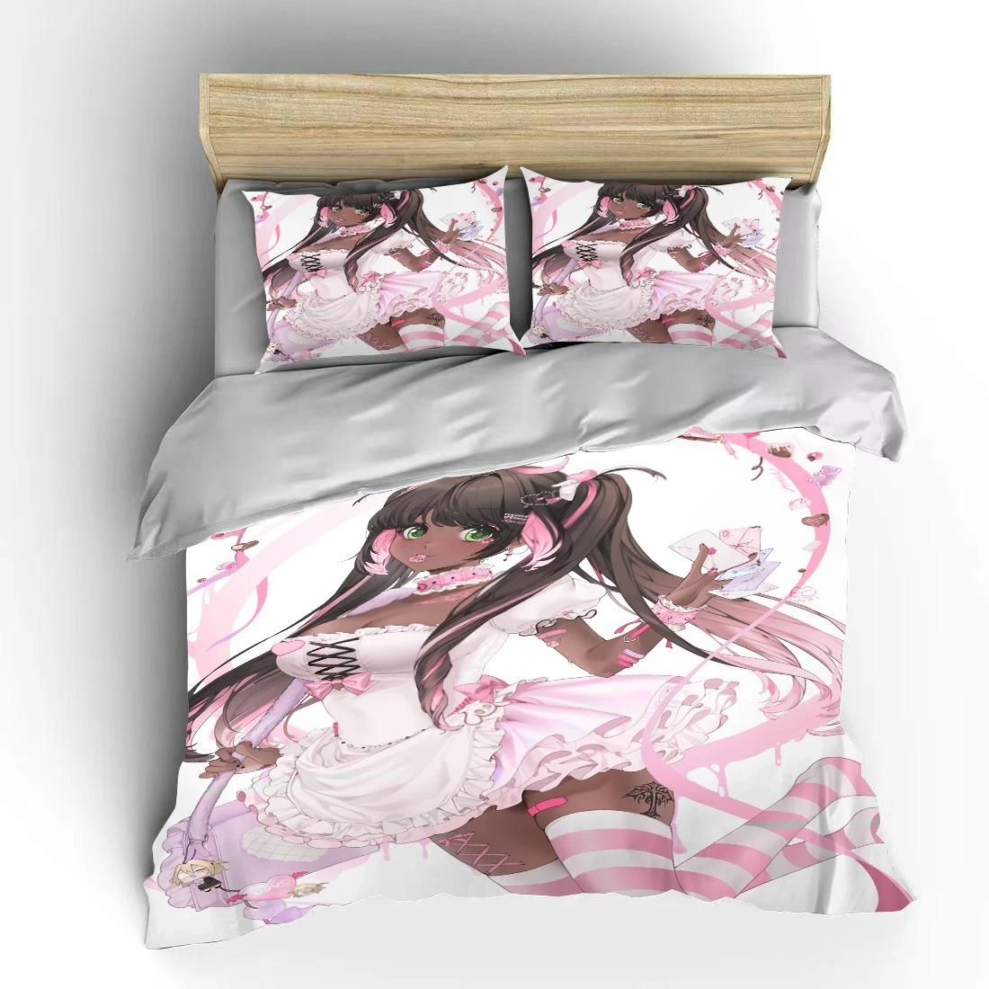 

Japanese 3D Anime Moe Double Bed Duvet Cover Luxury Bedding Sets Home Textiles Soft Pillow Cases 70x133cm 2pcs