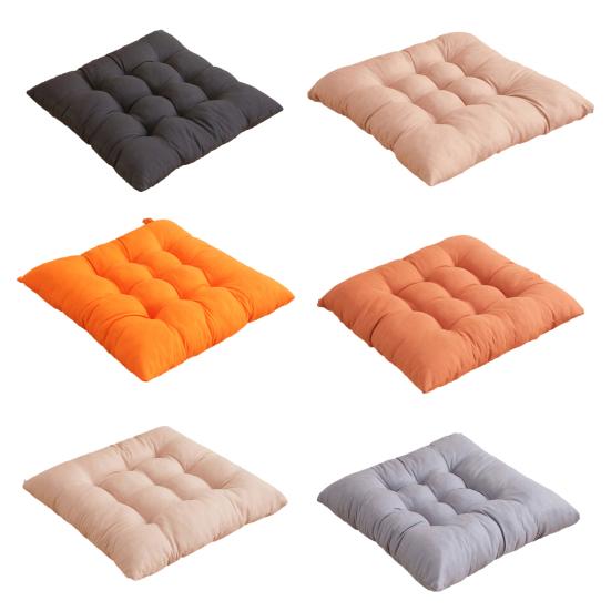 Seat Cushion with High Elasticity Thick Filling Anti-Slip Design Square Solid Color Style Chair Cushion Autumn Winter Chair Pad