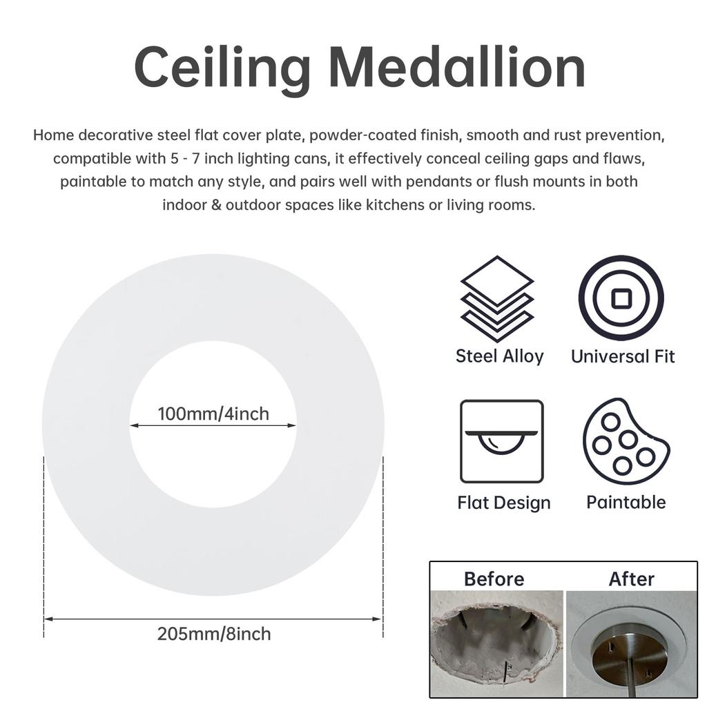 Downlight to Pendant Light Adapter Kit 5 - 7inch Recessed to Pendant Light Converter Kit with E26 Socket, Ceiling Light Accessories