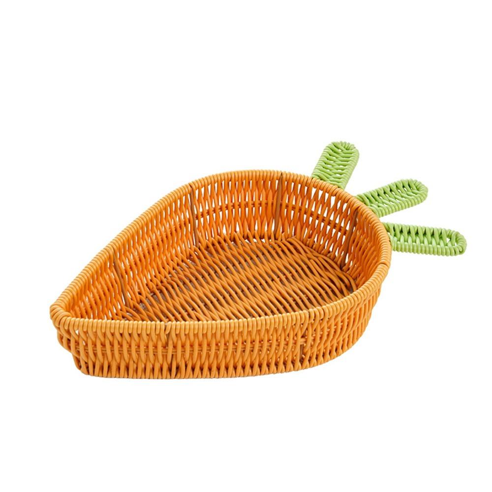 Creative Orange Weaving Storage Basket Plastic Carrot Shape Woven Basket Handicraft Photo Props Organizer Basket Home Storage 4080₽