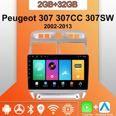 Android Carplay Autoradio für Peugeot 307 307CC 307SW 2002-2013 Multimedia-Player Head Unit Stereo GPS-Navigation BT WIFI 2 + 32 GB