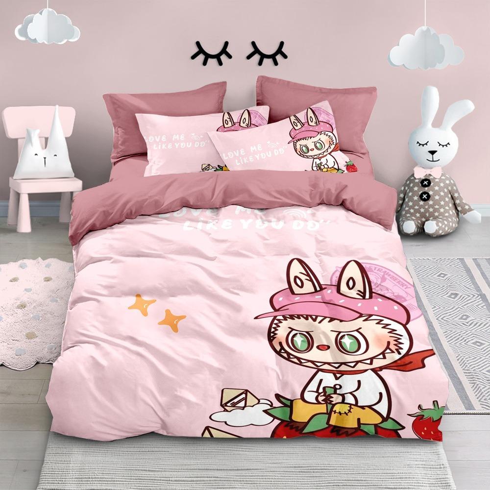 Roztomilý 2/3dílný ložnicový set BuBuDětský dárek Dospívající dospělý Mikrovlákno manželská postel Jednolůžko Povlak na přikrývku se zipem Dekorace pokoje