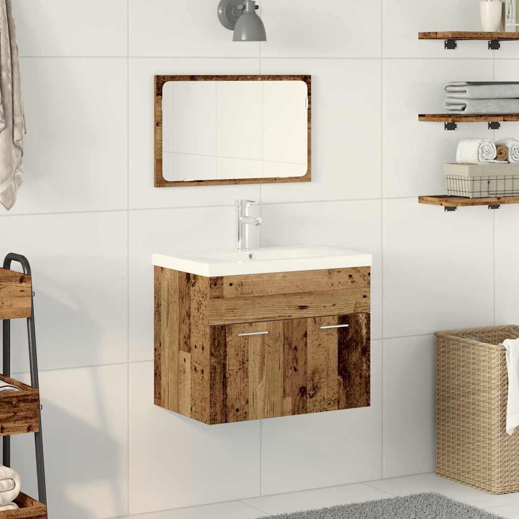 Wall Mounted Bathroom Furniture Set with Storage Made of Wood Based Material