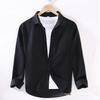 Men's Long Sleeve Casual Cotton and Linen Shirt - Thin Style, Loose Fit, White for Spring and Autumn