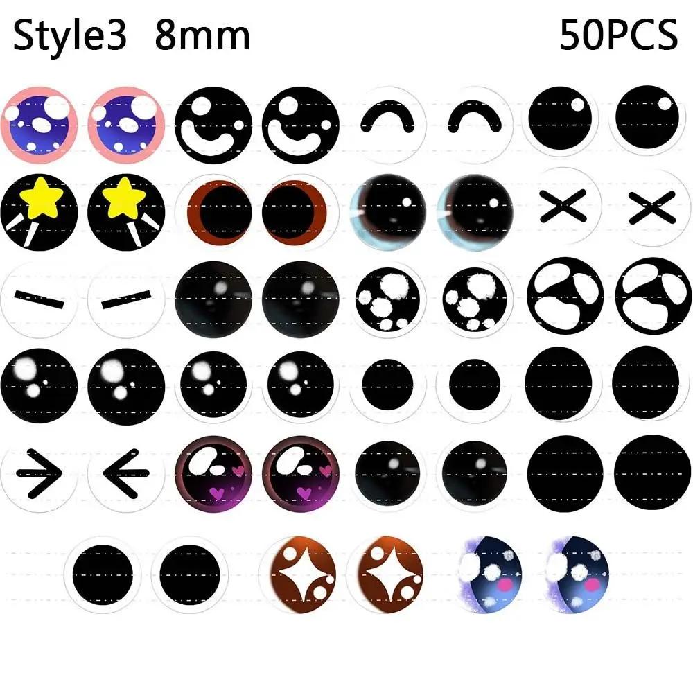 25Pairs 6/8/10mm Doll Glass Eye Round Dragon Cat Eyes In Pairs Flatback Cabochons Decoration Keychain DIY Accessories