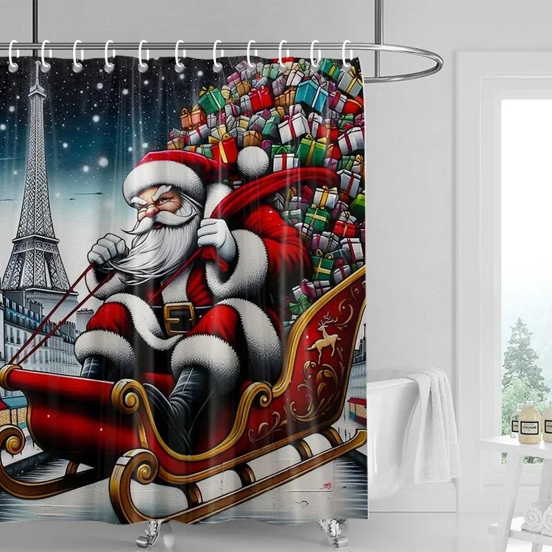 

Украшение дома шторки для душа для ванной водонепроницаемая шторная ткань Современный скандинавский стиль Гостиная С Рождеством зимний 90x180cm-35x70in