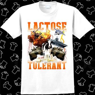 Tolerante a la Lactosa Divertido Meme Leche Queso Dieta Gimnasio Entrenamiento Camiseta 1076