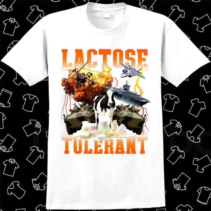 Lactose Tolerant Funny Meme Milk Cheese Diet Gym Workout T Shirt 1076 XL