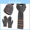 Winter Strickmützen Schal Handschuhe Set Für Damen Mit Thermofutter Für Kaltes Wetter