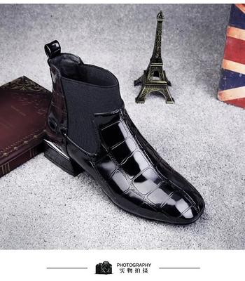 Lacquer Leather Women Short Boots  New Four Seasons British Fashion Plush Comfort Boots Female Outdoor Walking Casual Shoes