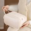 Double Zipper Multifunctional Makeup Bag Large Capacity Cosmetic Handbag  For Women