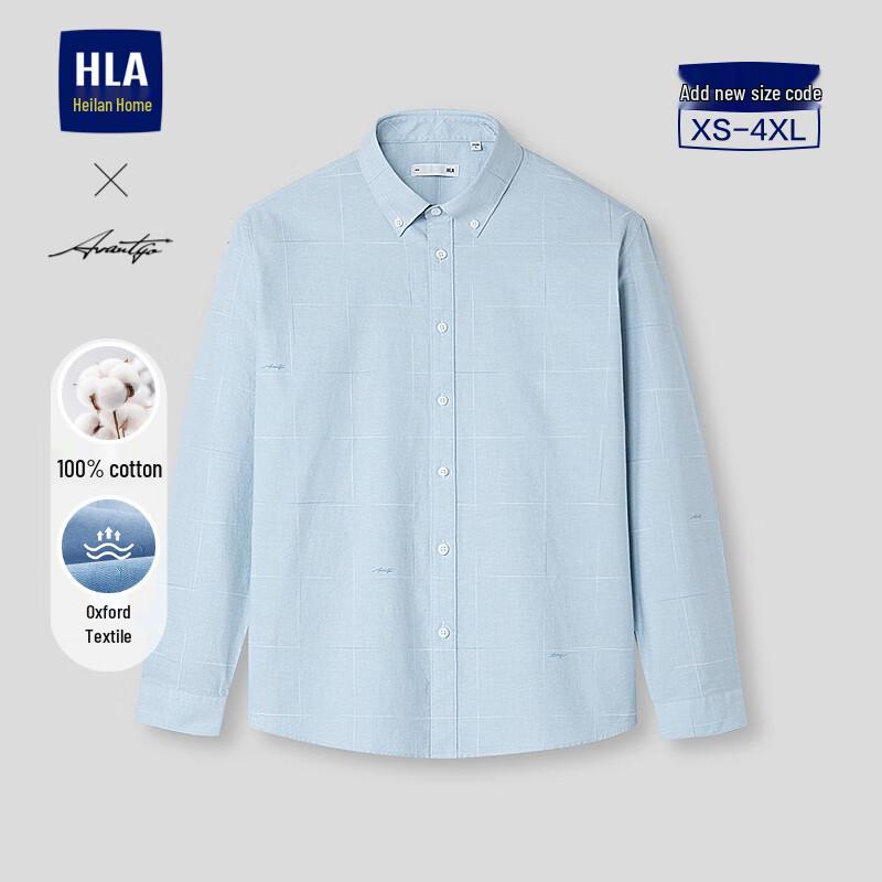 HLA Men s Cotton Oxford Long Sleeve Shirt M