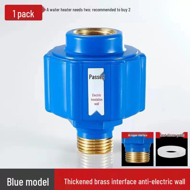Red & Blue Brass Electric Water Heater with Anti-Leakage and Isolation Wall Accessories
