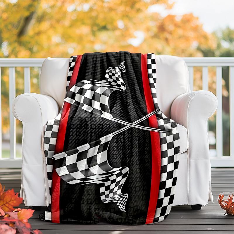 Racing Theme Printed Blanket - Perfect for Couch, Bed, Travel & Outdoor Use | Machine Washable, Cozy & Durable.