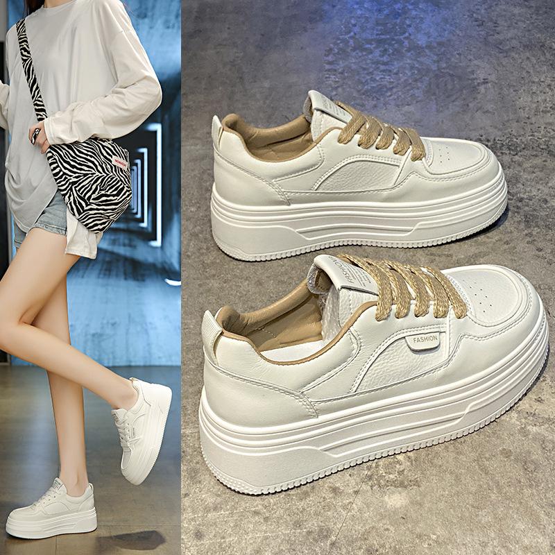 Thick-soled heightening little white shoes women's 2025 spring and autumn new versatile casual board shoes comfortable and non-slip sports women's
