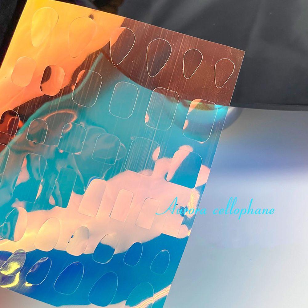 

Маникюрная сверкающая фольга для ногтей «Аврора» для ногтей, стикер для кубиков льда, лазерная пленка для ногтей, целлофановая бумага